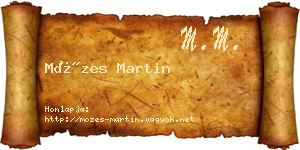 Mózes Martin névjegykártya