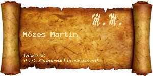 Mózes Martin névjegykártya
