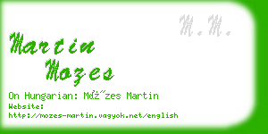 martin mozes business card